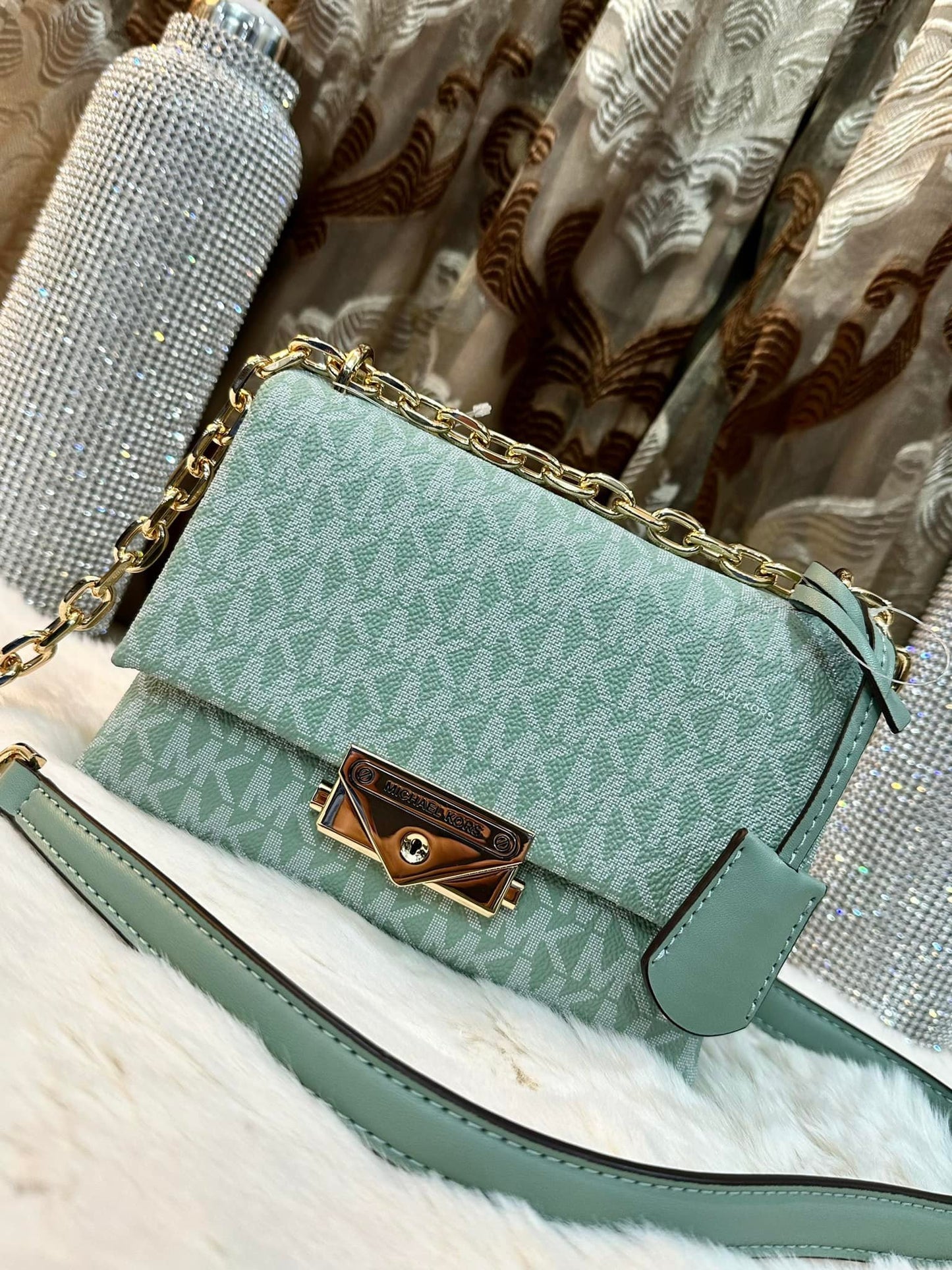 MICHAEL KORS MINI CECE - MONO SEA GREEN