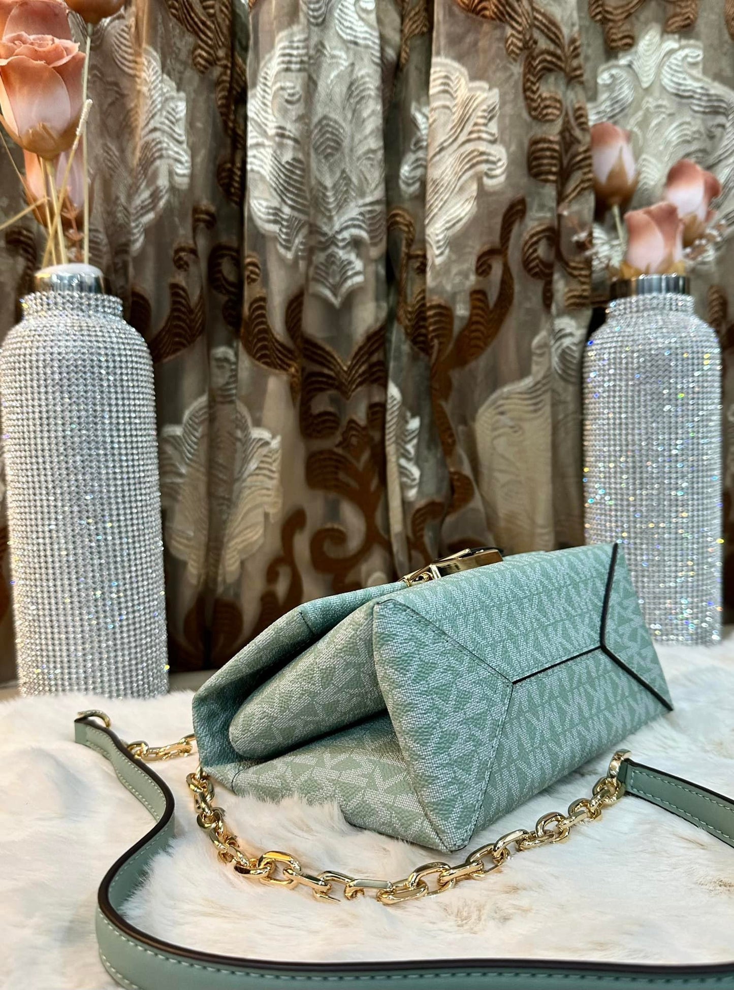 MICHAEL KORS MINI CECE - MONO SEA GREEN