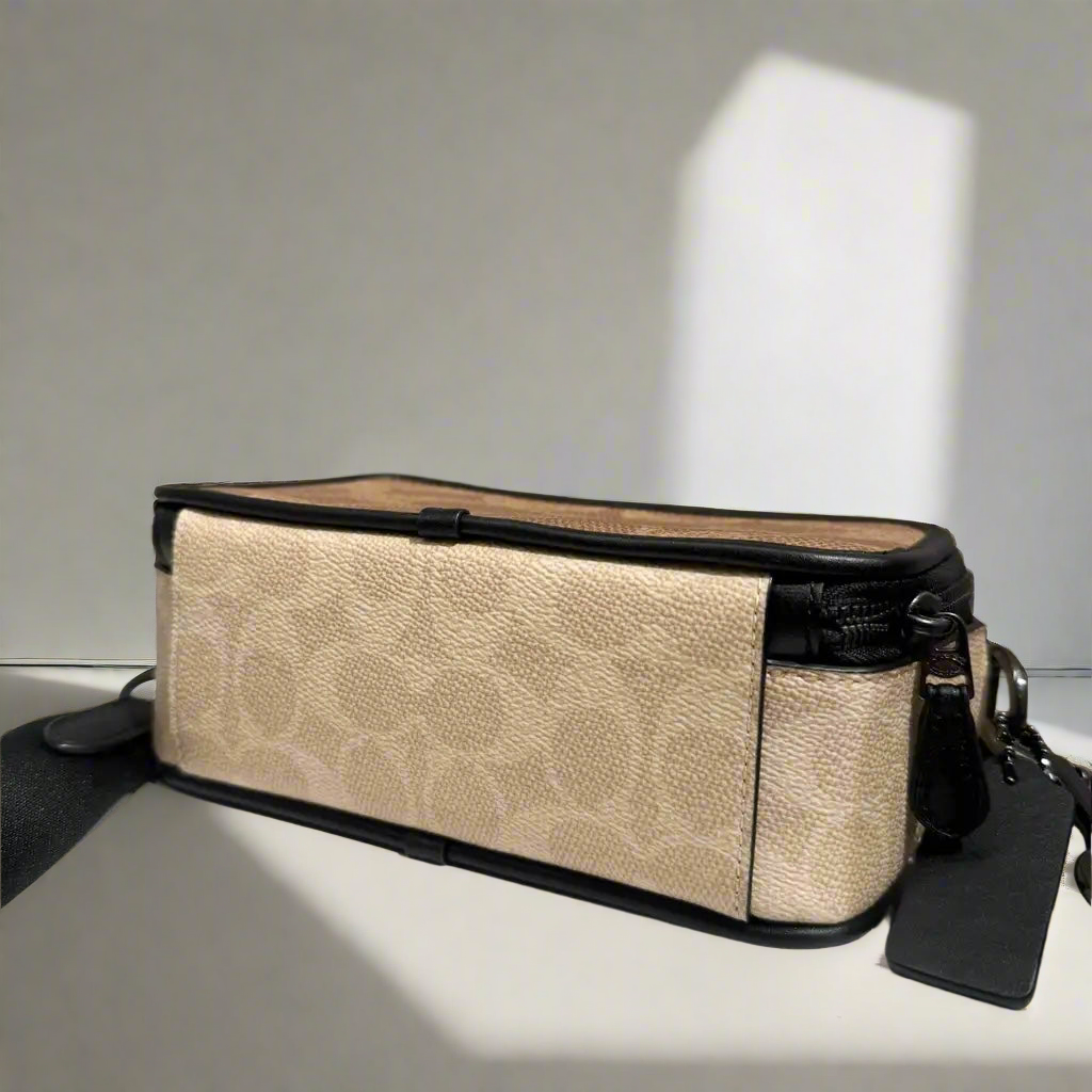 COACH WYATT CAMERA BAG - MULTI COLOR BLOCKED SAND/TAN