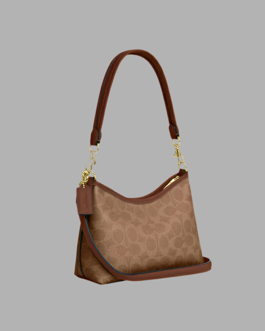 COACH SMALL LAUREL SHOULDER BAG - SIGNATURE COATED CANVAS