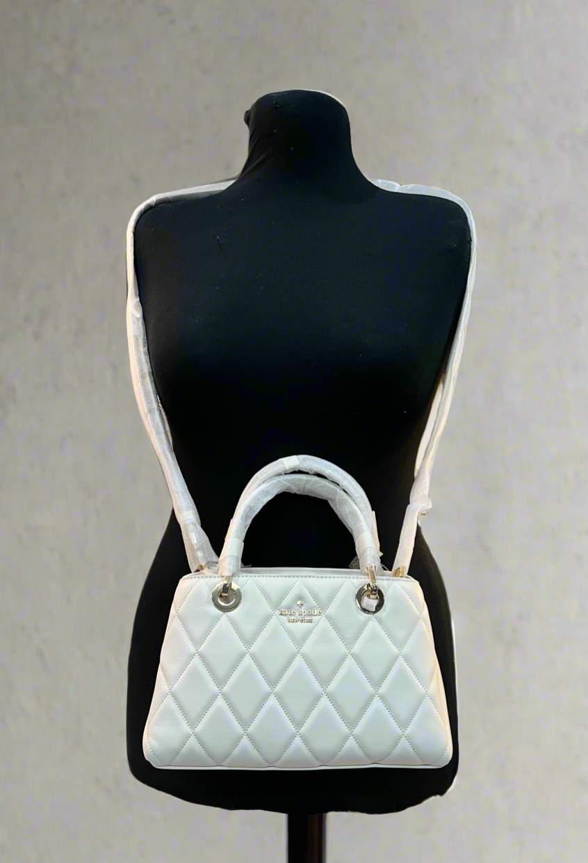Kate Spade Carey Quilted Satchel Small - White