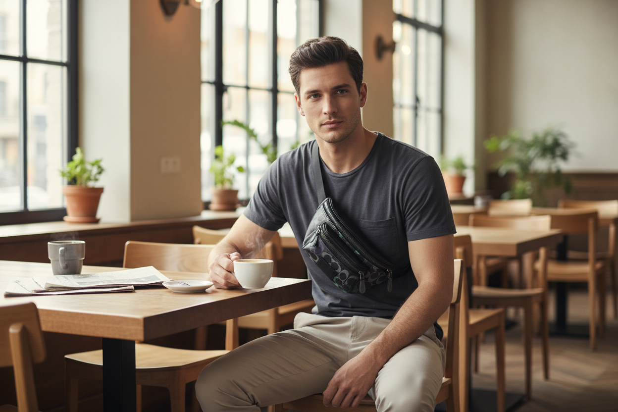 حقيبة خصر/حقيبة صدر من كوتش ويستواي - أخضر جرافيتي