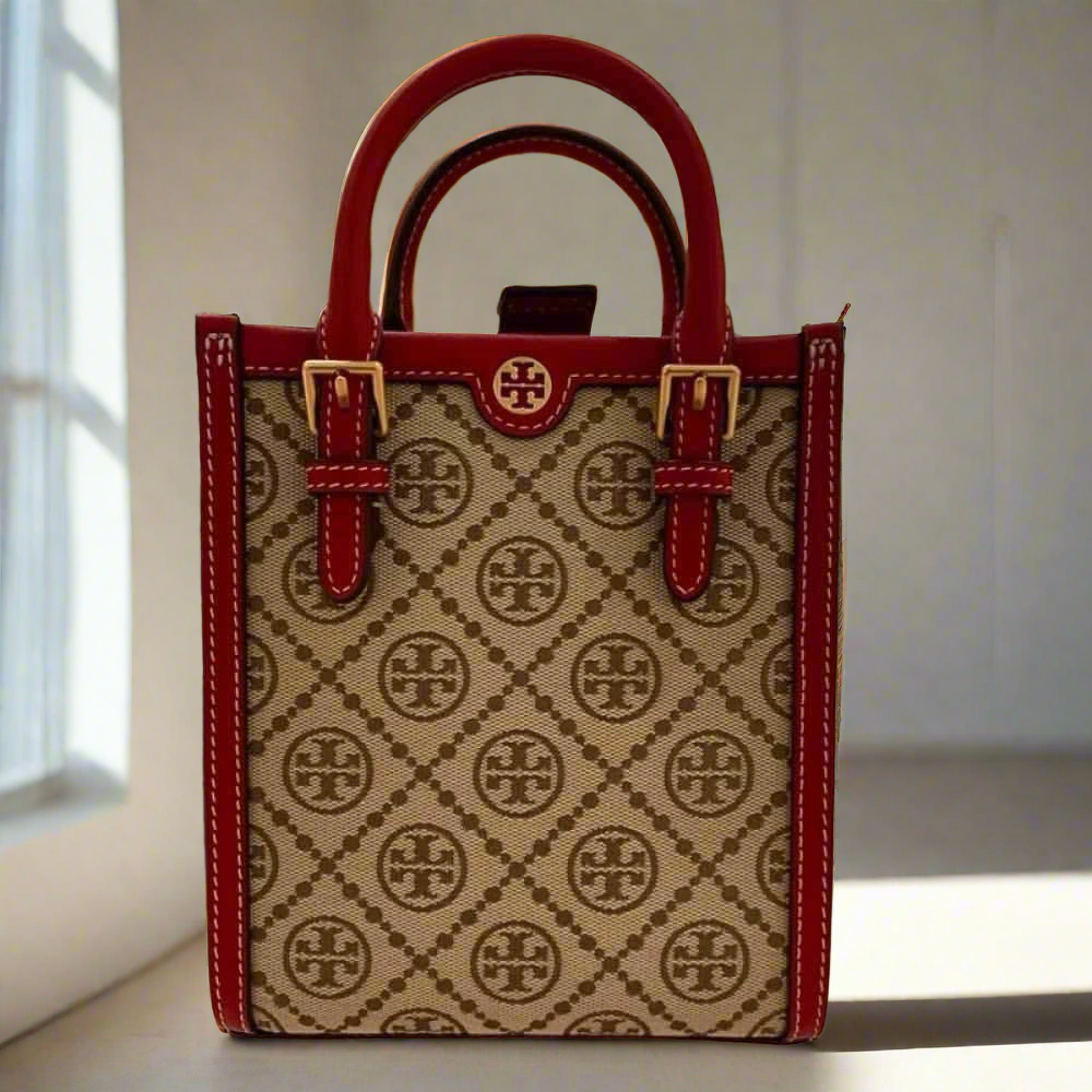 TORY BURCH MINI JACQUARD T MONOGRAM TOTE -