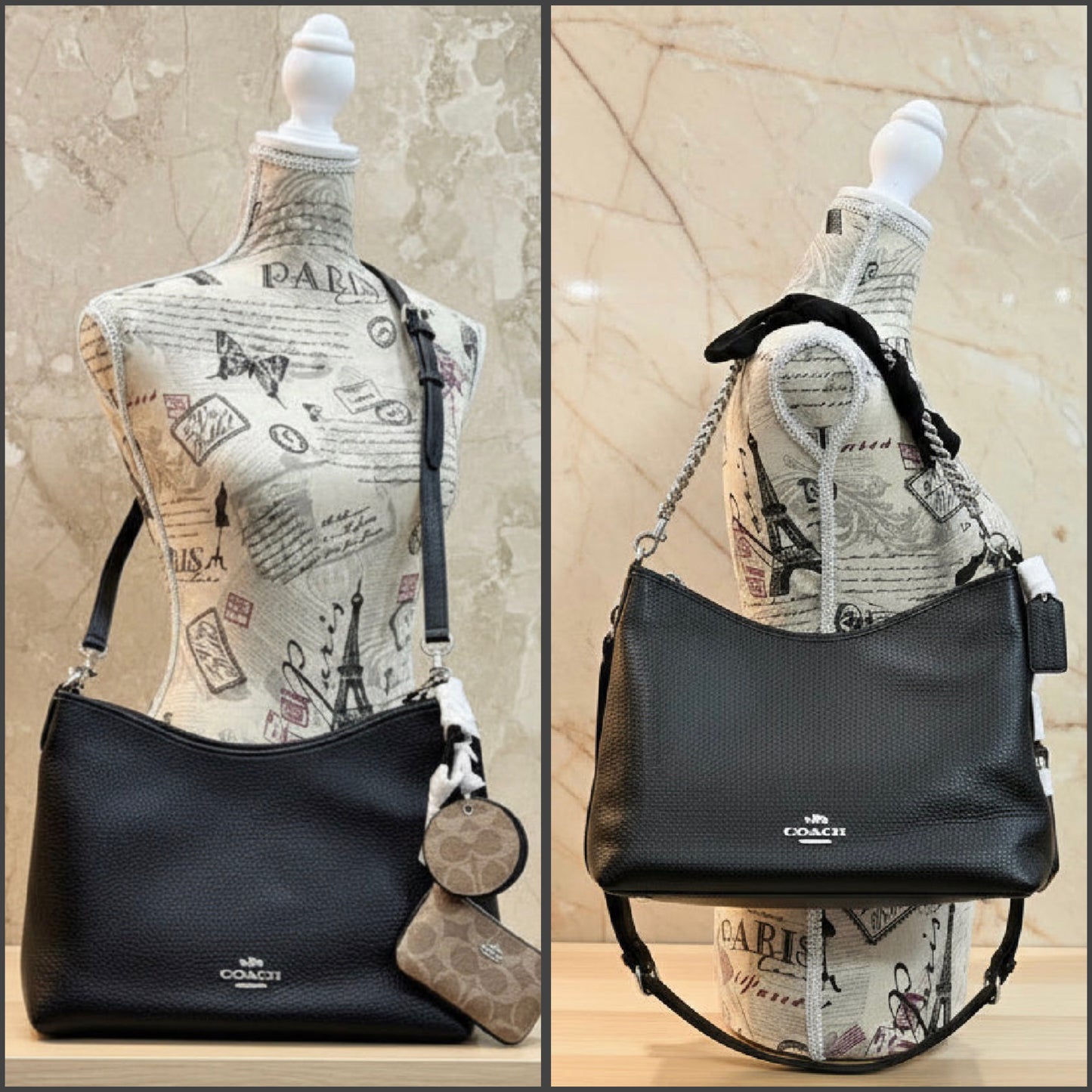 حقيبة كوتش متوسطة الحجم بلون الغار - أسود