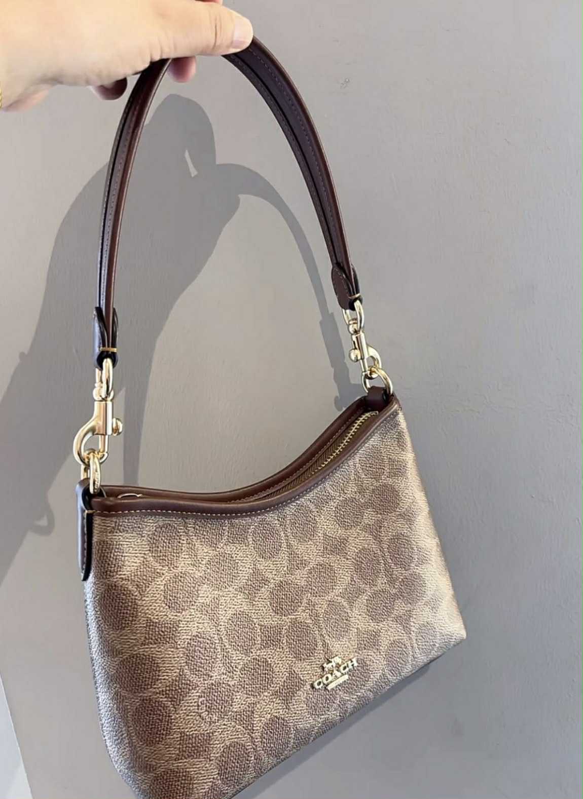 COACH SMALL LAUREL SHOULDER BAG - SIGNATURE COATED CANVAS