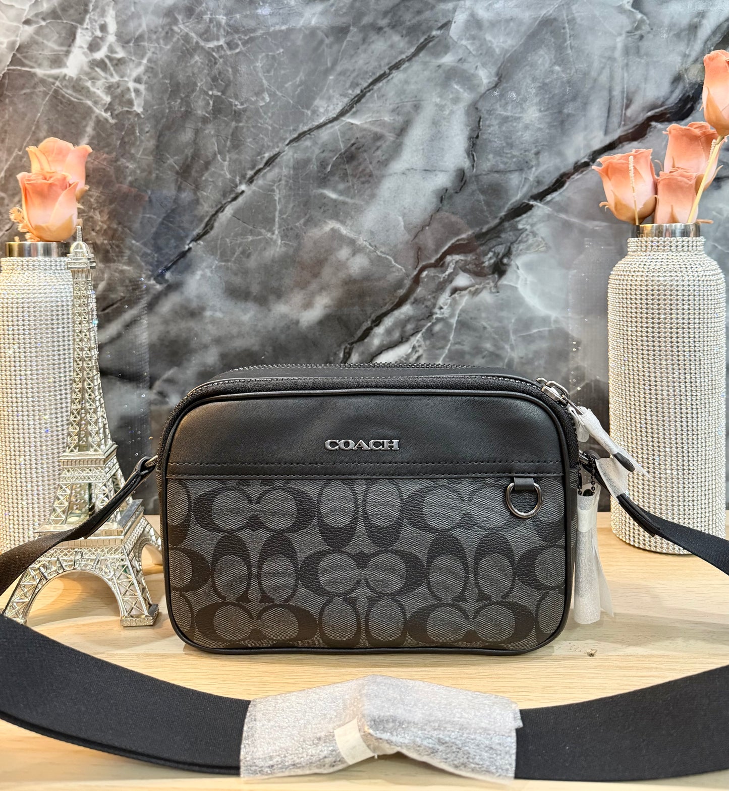 COACH GRAHAM CROSSBODY - SIGNATURE COATED CANVAS/CHARCOAL BLACK