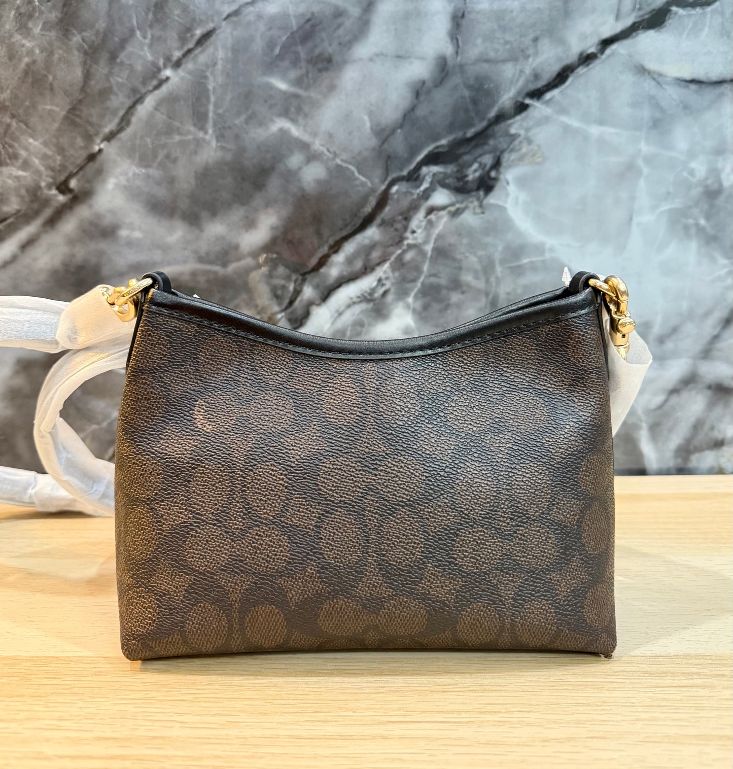 COACH SMALL LAUREL SIGNATURE COATED CANVAS