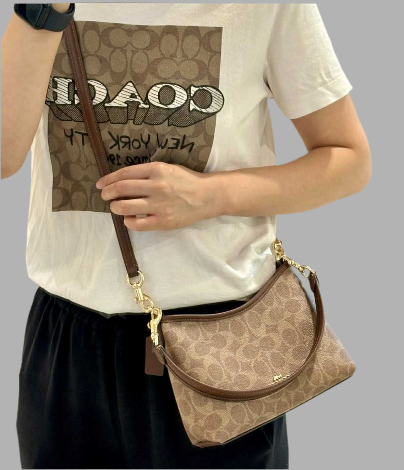 COACH SMALL LAUREL SHOULDER BAG - SIGNATURE COATED CANVAS