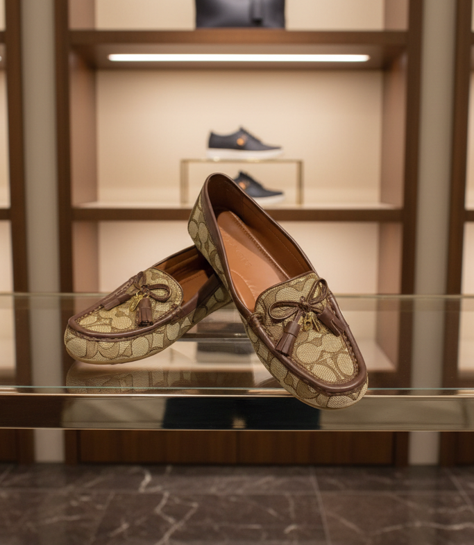 COACH JACQUARD FLAT SHOES