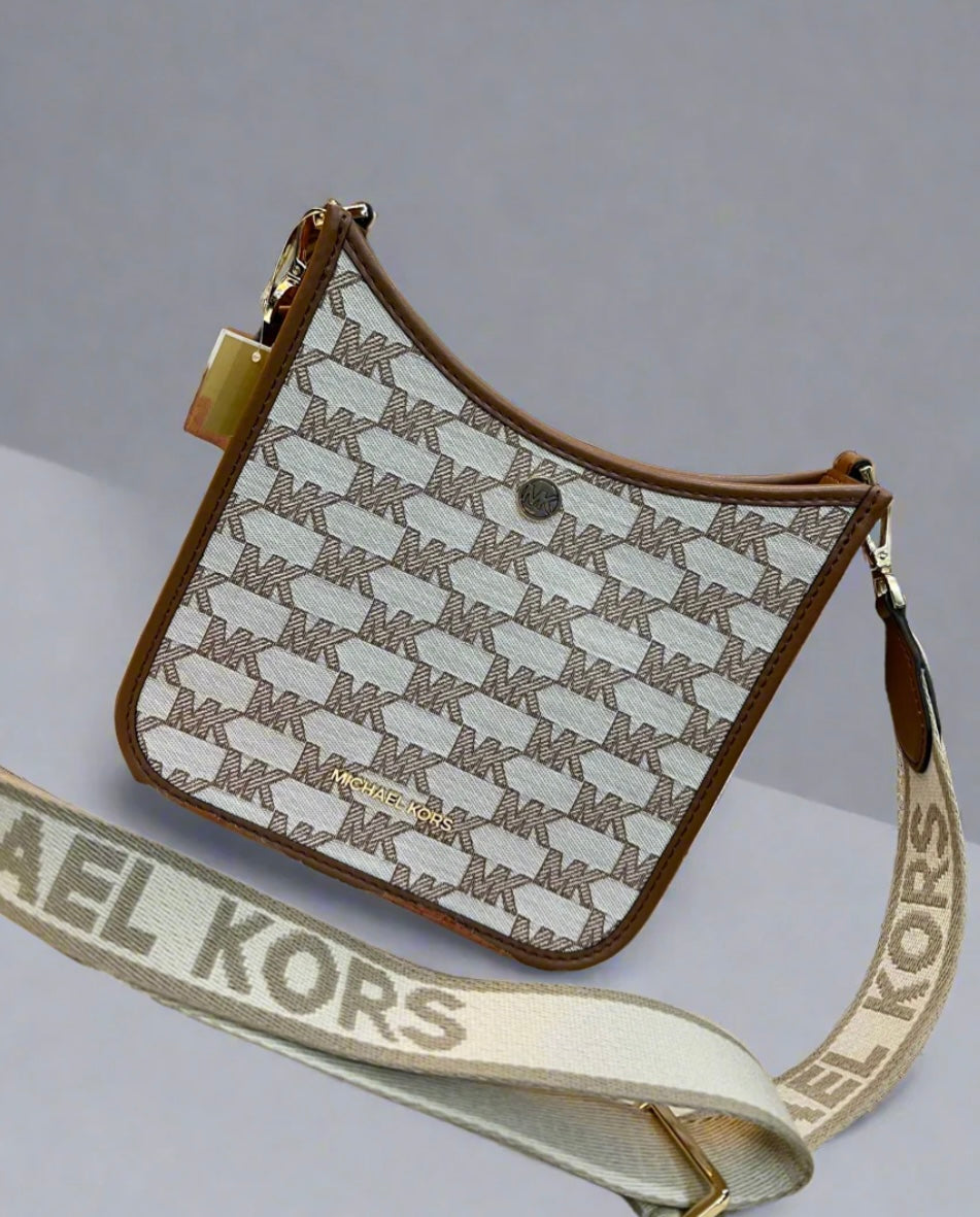 MICHAEL KORS BRYLE SMALL LOGO CANVAS MESSENGER CROSSBODY BAGS