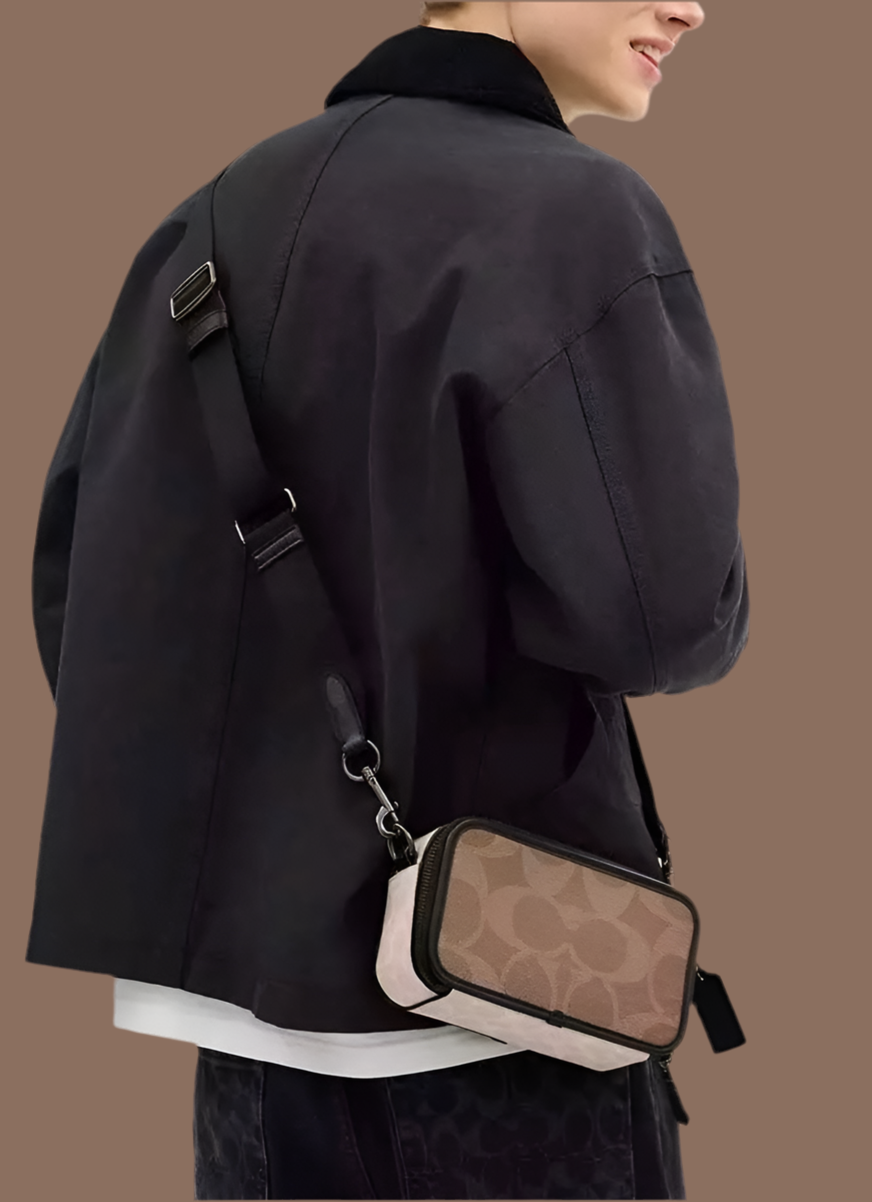 COACH WYATT CAMERA BAG - MULTI COLOR BLOCKED SAND/TAN