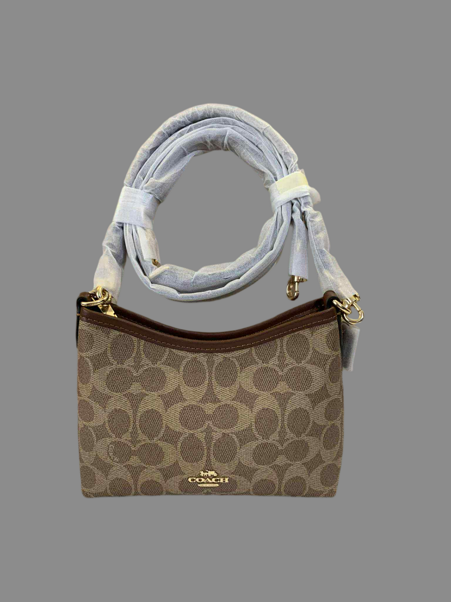 COACH SMALL LAUREL SHOULDER BAG - SIGNATURE COATED CANVAS