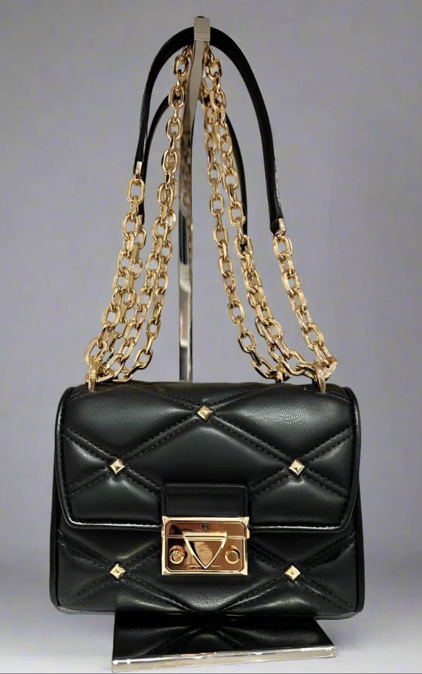 MICHAEL KORS SERENA VEGAN FLAP QUILTED CONVERTIBLE CHAIN SHOULDER BAG/CROSSBODY BAG