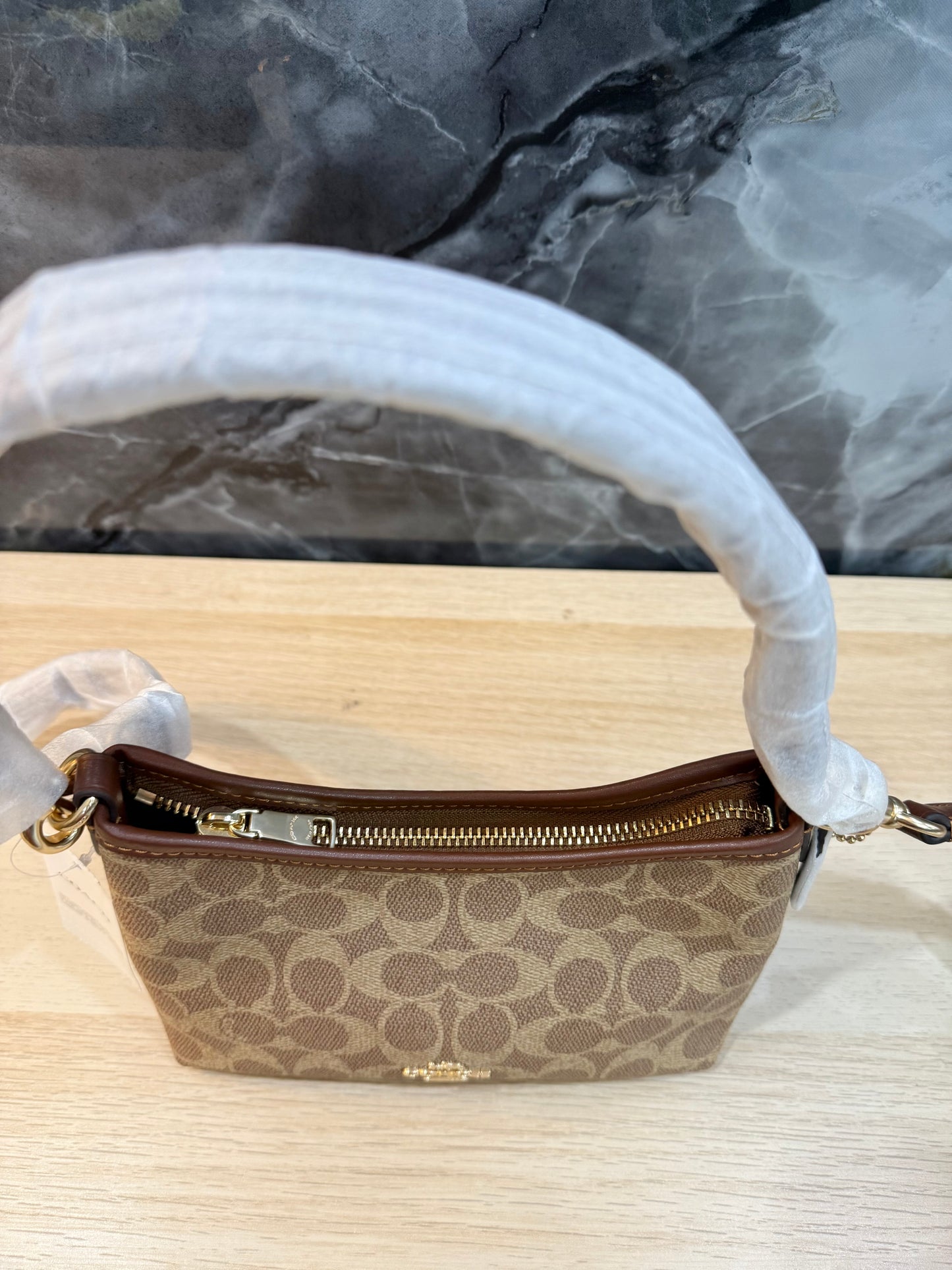 COACH SMALL LAUREL SHOULDER BAG - SIGNATURE COATED CANVAS
