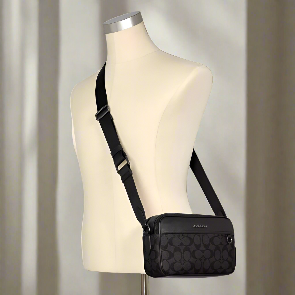 COACH GRAHAM CROSSBODY - SIGNATURE COATED CANVAS/CHARCOAL BLACK