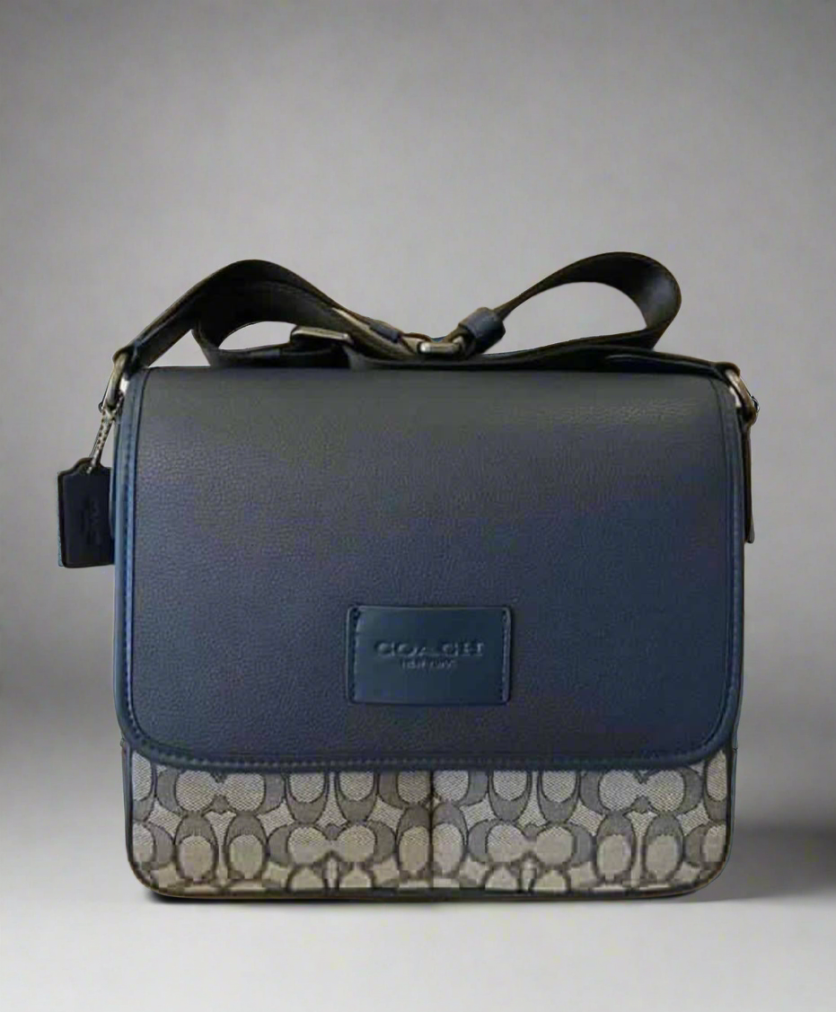 COACH SPRINT MAP BAG 25 SIGNATURE JACQUARD BLUE