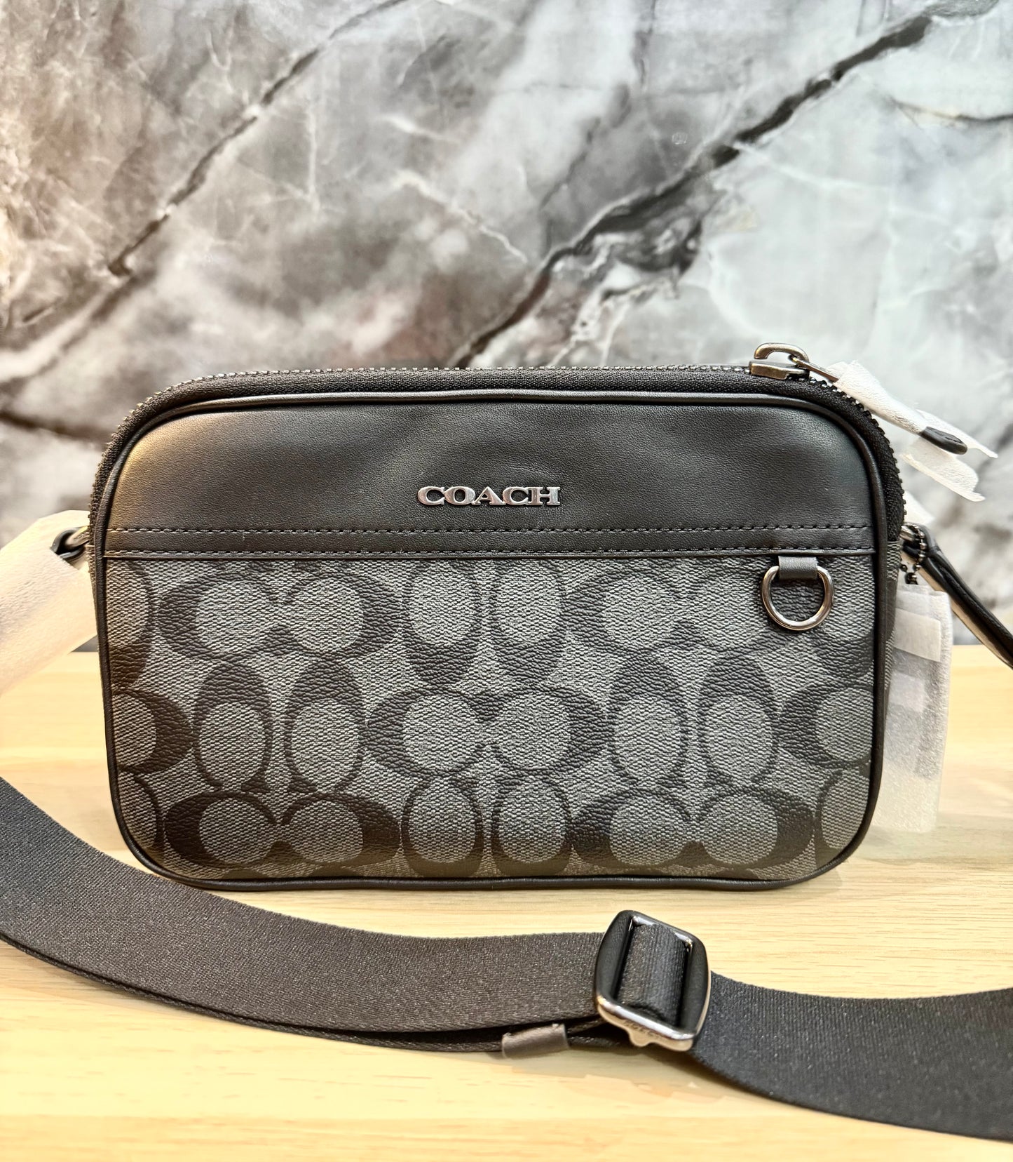COACH GRAHAM CROSSBODY - SIGNATURE COATED CANVAS/CHARCOAL BLACK