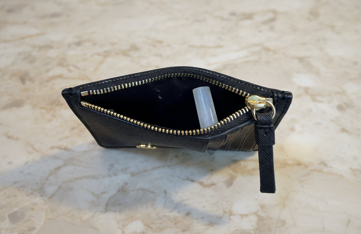 TORY BURCH ROBINSON SLIM LEATHER ZIP-TOP CARD CASE