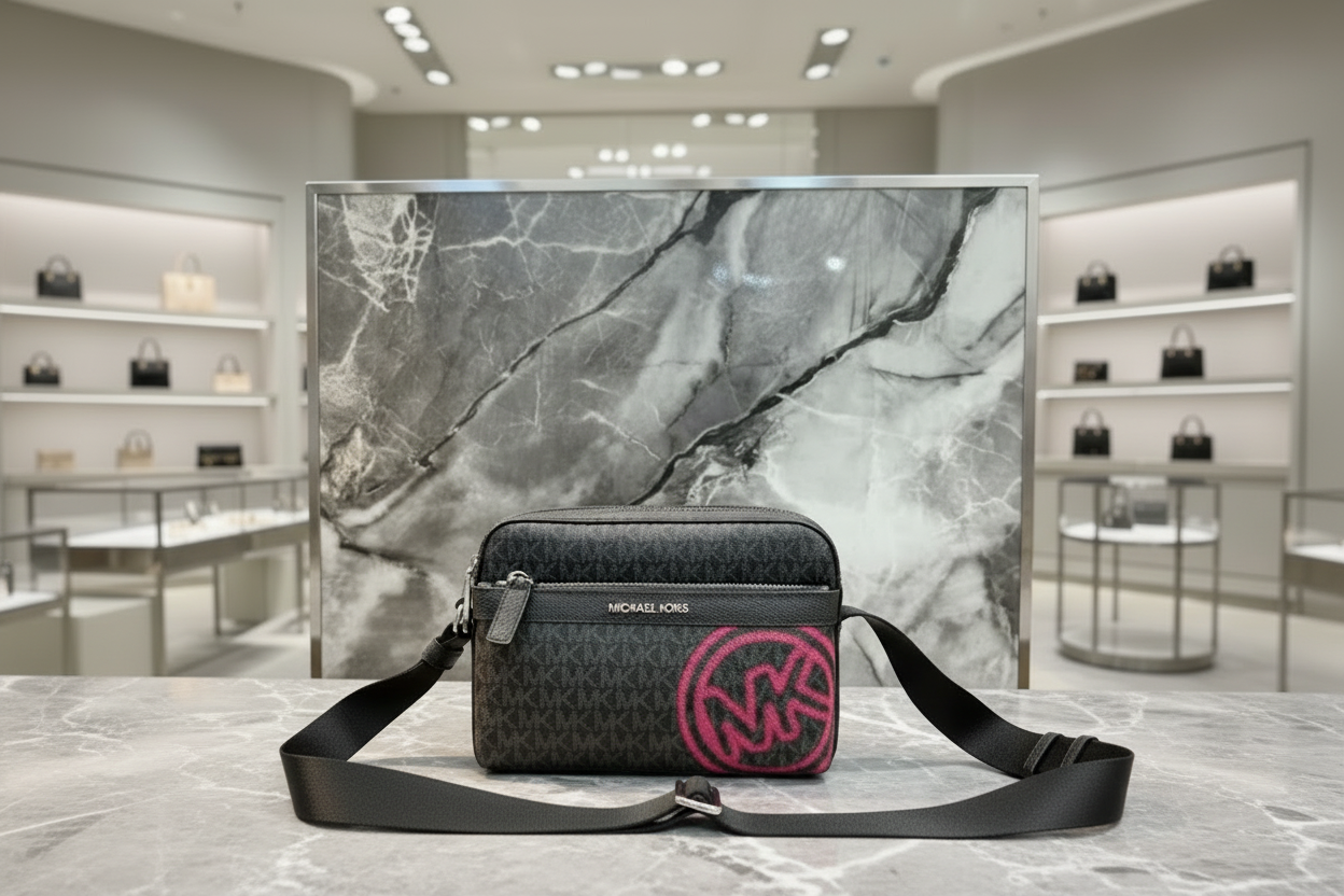 MICHAEL KORS COOPER EMBELISHED SIGNATURE LOGO UTILITY CROSSBODY
