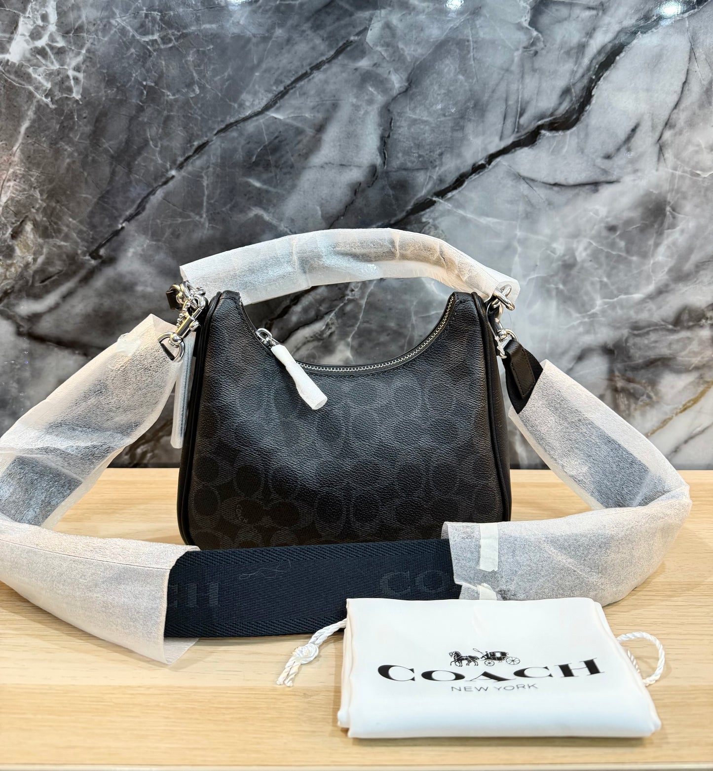 COACH NOLAN SHOULDER BAG/CROSSBODY- SIGNATURE COATED CANVAS