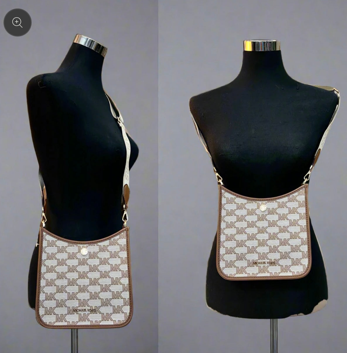 MICHAEL KORS BRYLE SMALL LOGO CANVAS MESSENGER CROSSBODY BAGS