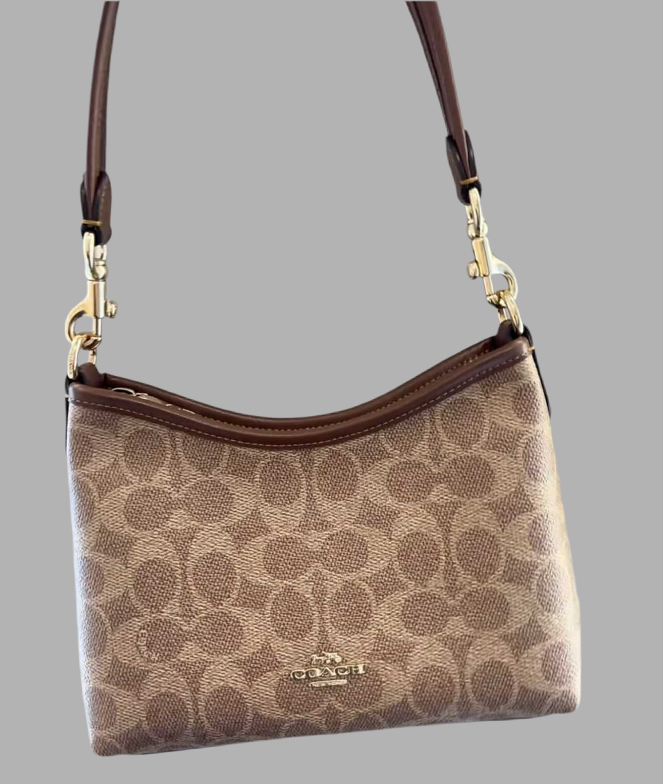 COACH SMALL LAUREL SHOULDER BAG - SIGNATURE COATED CANVAS