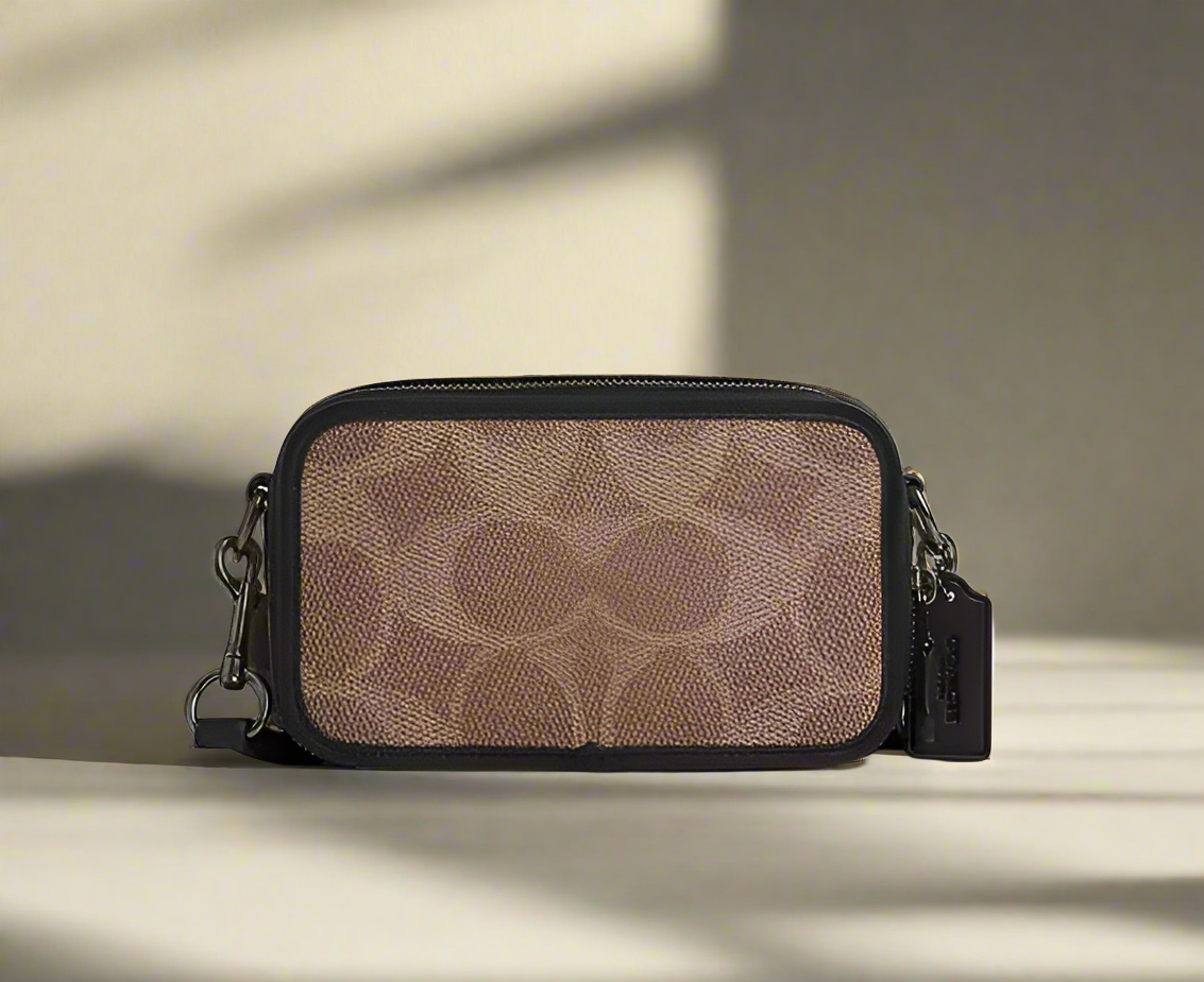 COACH WYATT CAMERA BAG - MULTI COLOR BLOCKED SAND/TAN
