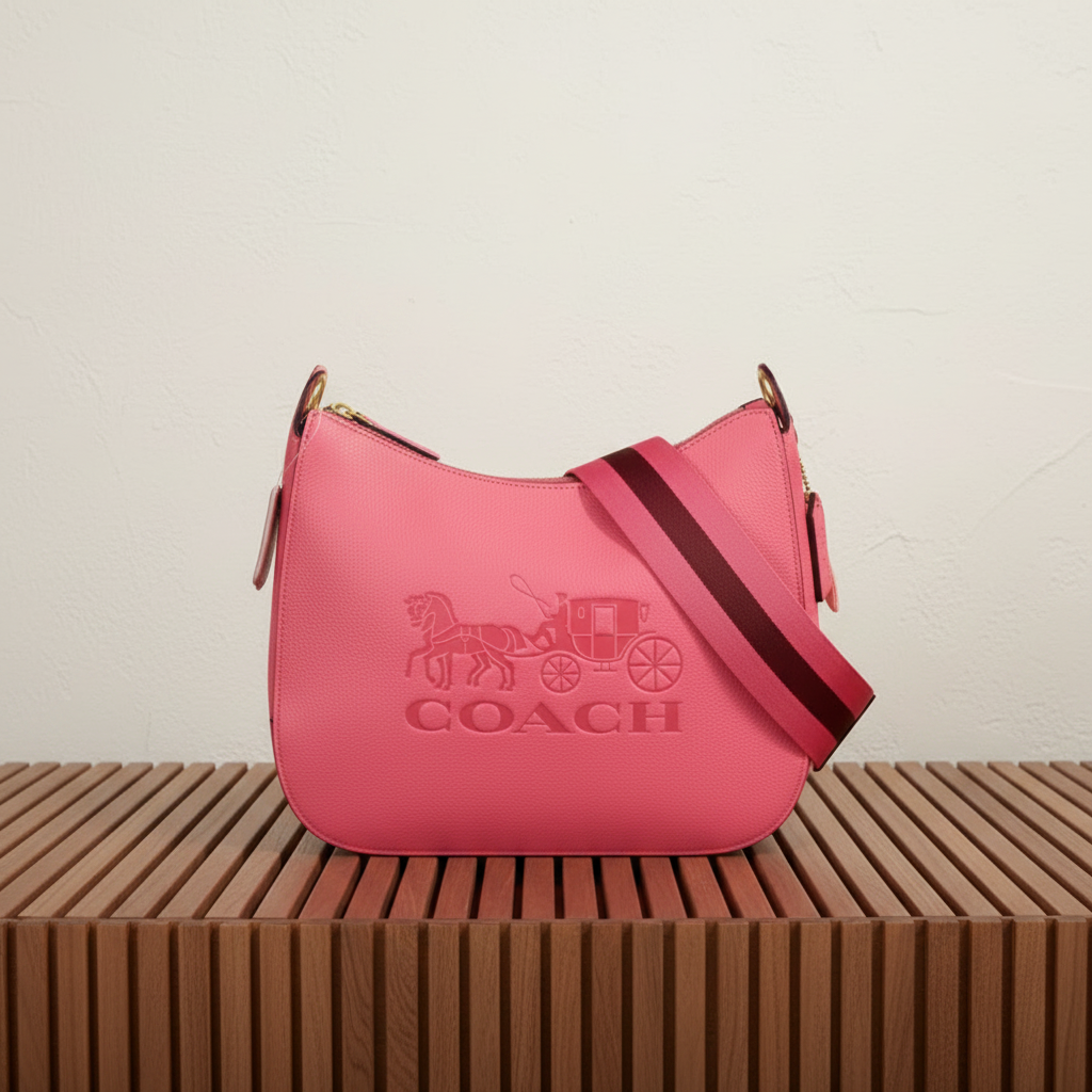 SALE‼️‼️COACH JES HOBO SHOULDER BAG - ROUGE/SILVER