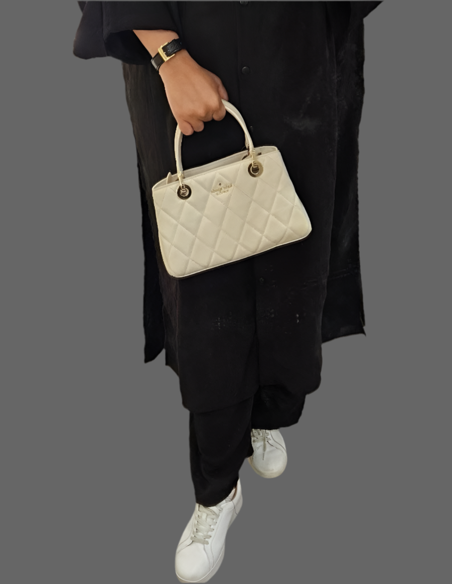 Kate Spade Carey Quilted Satchel Small - White