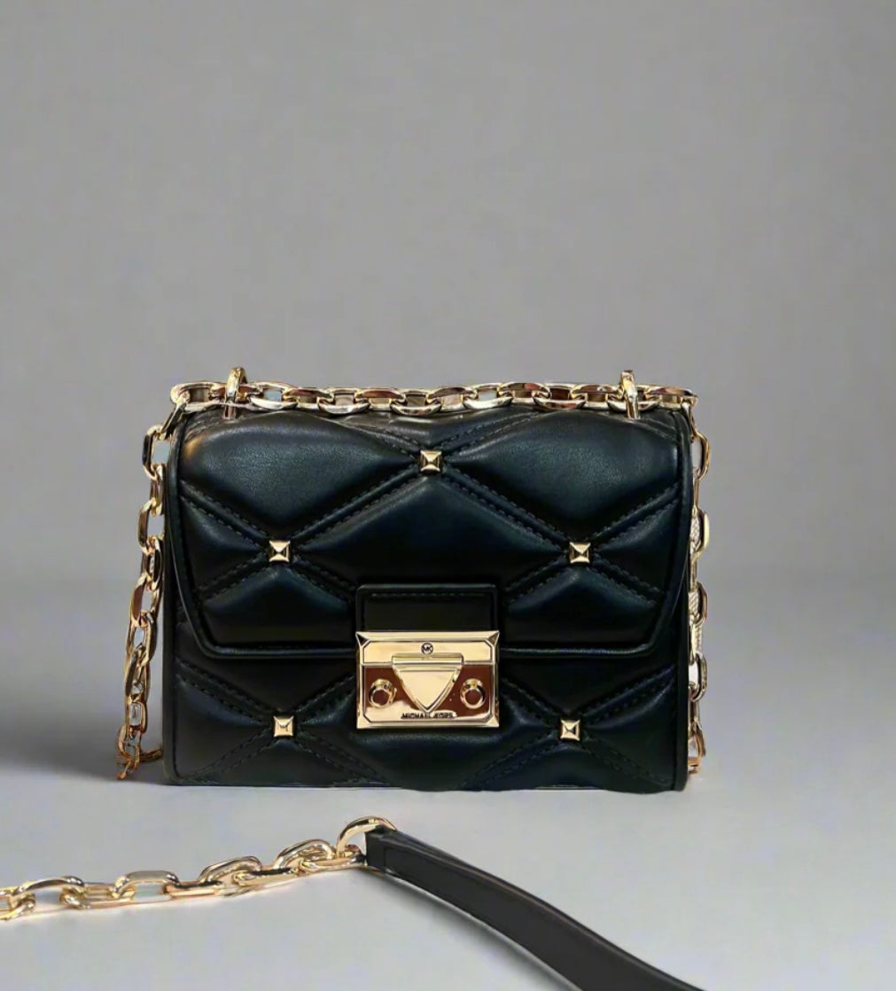 MICHAEL KORS SERENA VEGAN FLAP QUILTED CONVERTIBLE CHAIN SHOULDER BAG/CROSSBODY BAG
