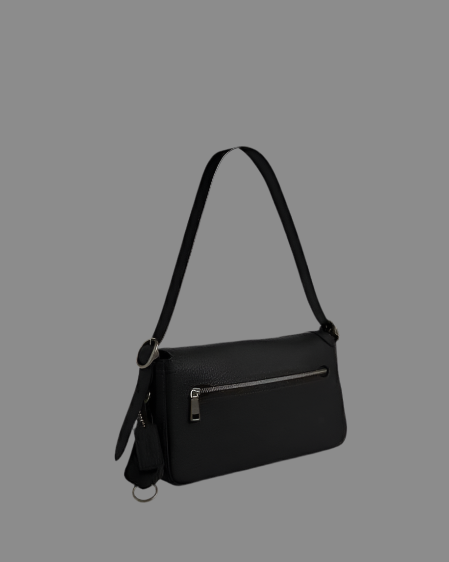 COACH ETTA SMALL FLAP SHOULDER BAG/CROSSBODY BAG - BLACK