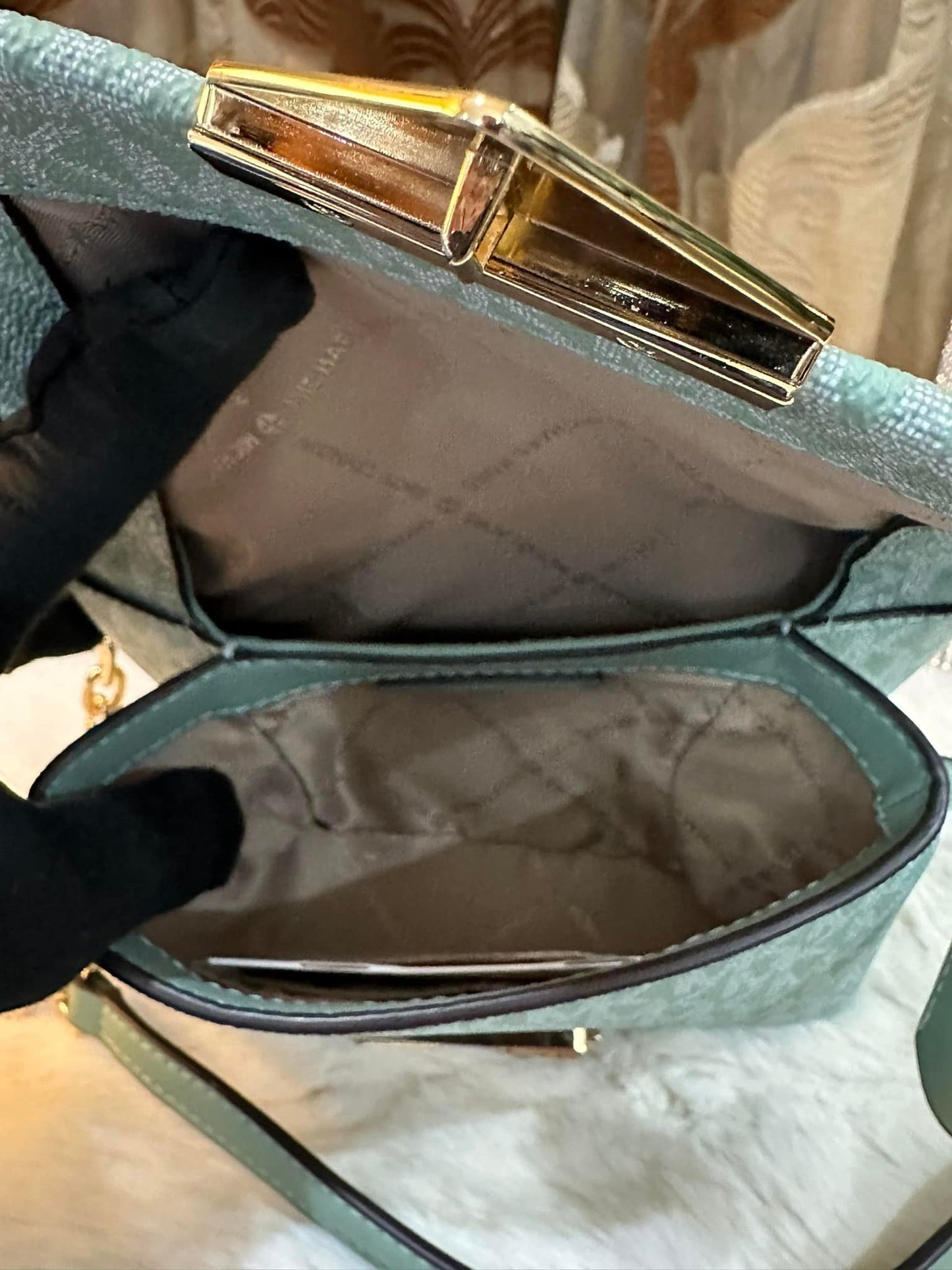 MICHAEL KORS MINI CECE - MONO SEA GREEN