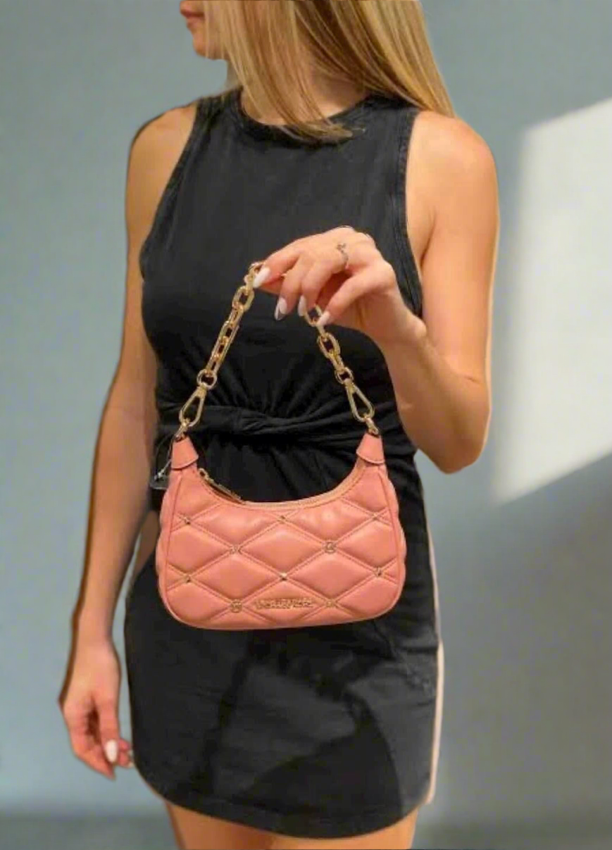 MICHAEL KORS MINI QUILTED CORA CHAIN SHOULDER BAG/CROSSBODY BAG - PRIMEROSE