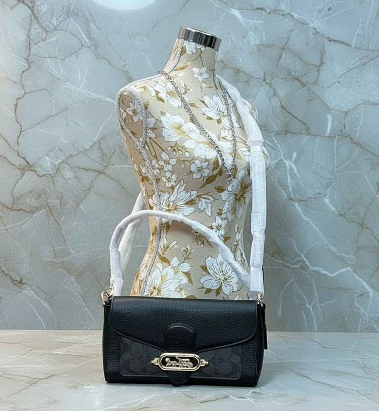 COACH JADE SHOULDER BAG/CROSSBODY BAG - SIGNATURE CANVAS & PEBBLE LEATHER