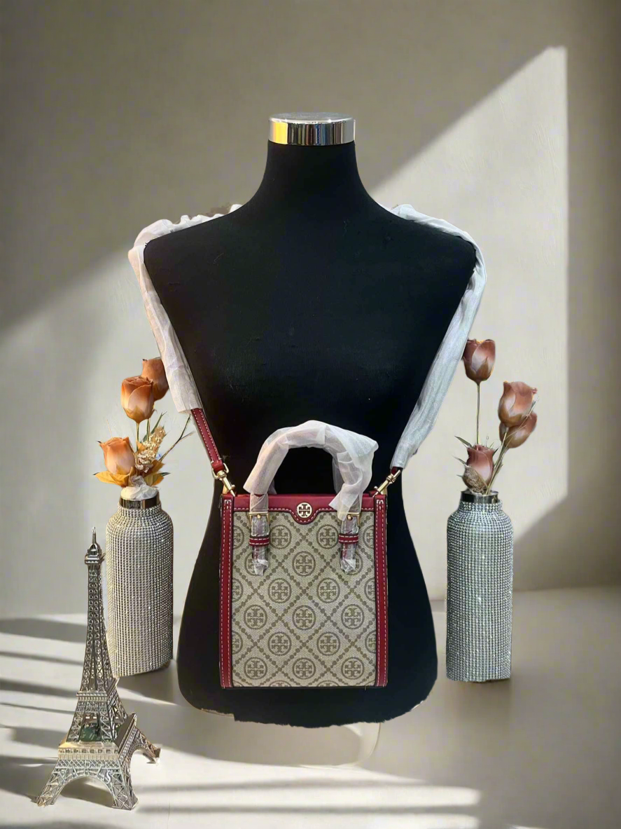 TORY BURCH MINI JACQUARD T MONOGRAM TOTE -