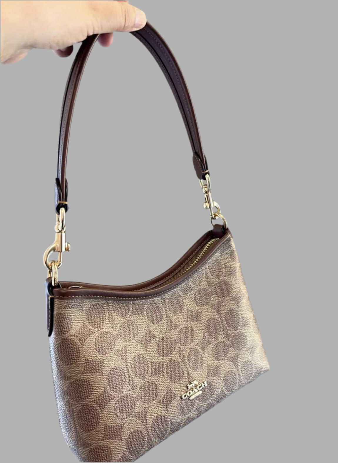 COACH SMALL LAUREL SHOULDER BAG - SIGNATURE COATED CANVAS