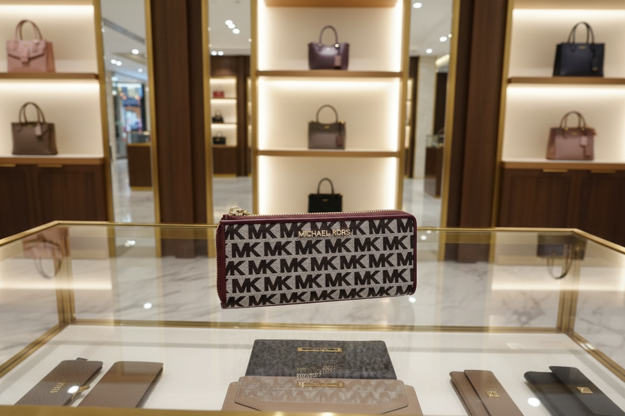 MICHAEL KORS QUARTER ZIP - JACQUARD LONG WALLET