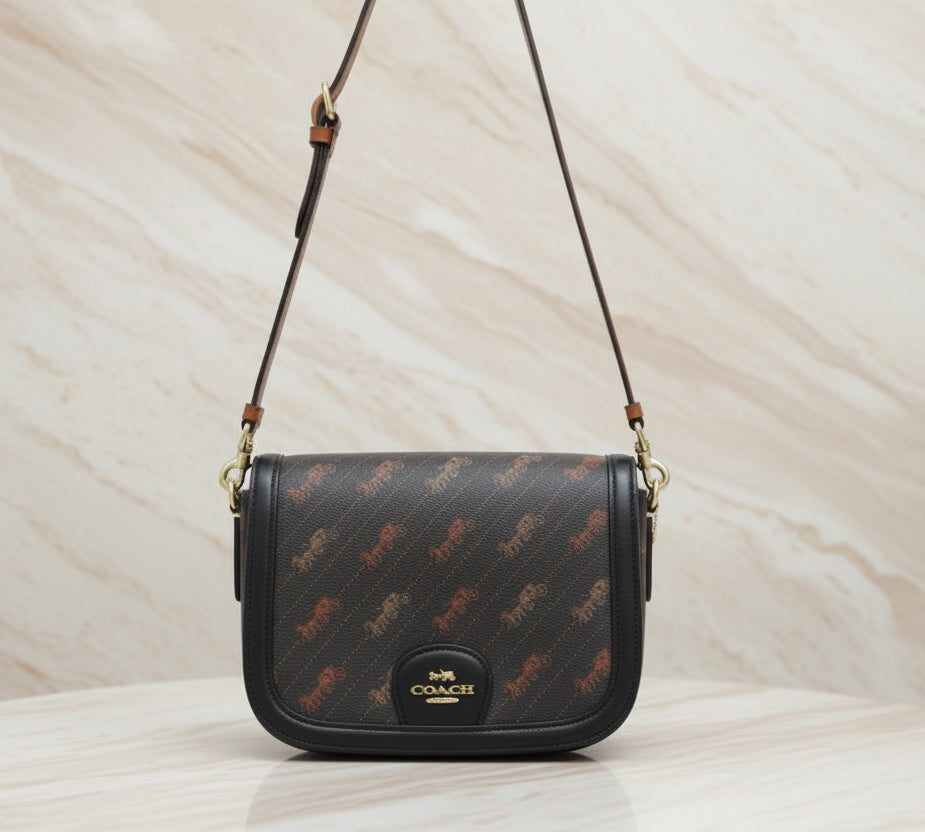 COACH SADDLE CROSSBODY IN SIGNATURE HORSE & CARRIAGE PRINT