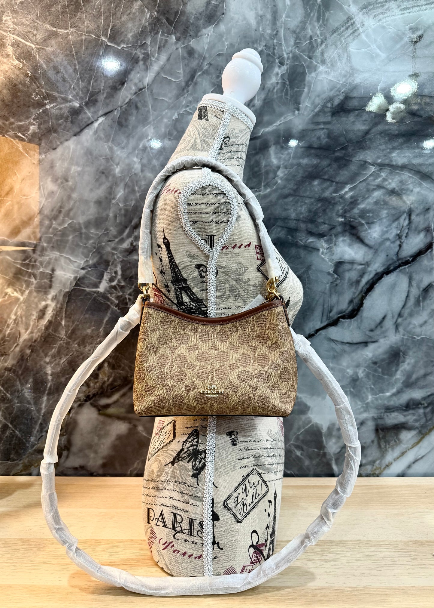 COACH SMALL LAUREL SHOULDER BAG - SIGNATURE COATED CANVAS