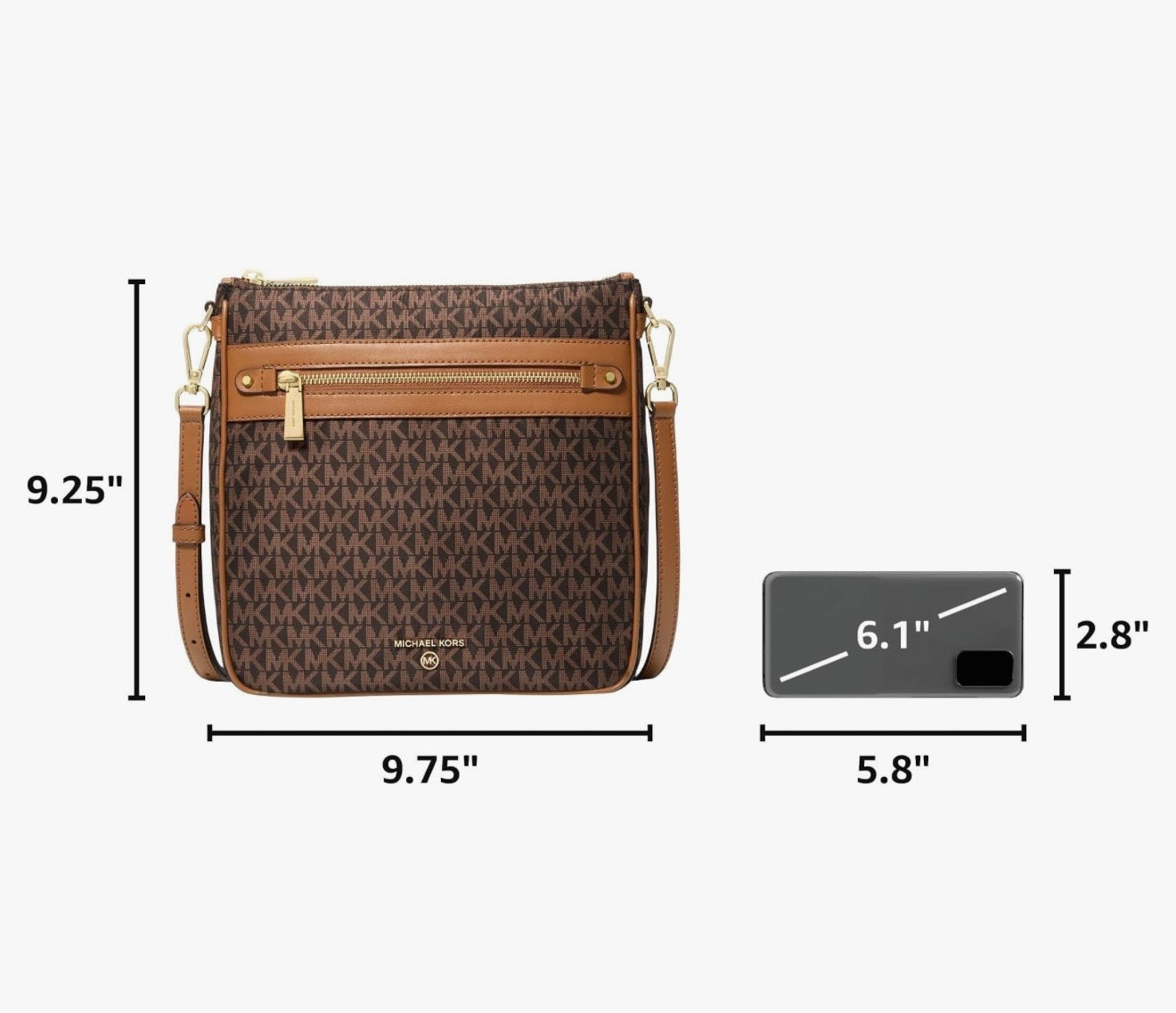 MICHAEL KORS CHARM NORTH/SOUTH CROSSBODY
