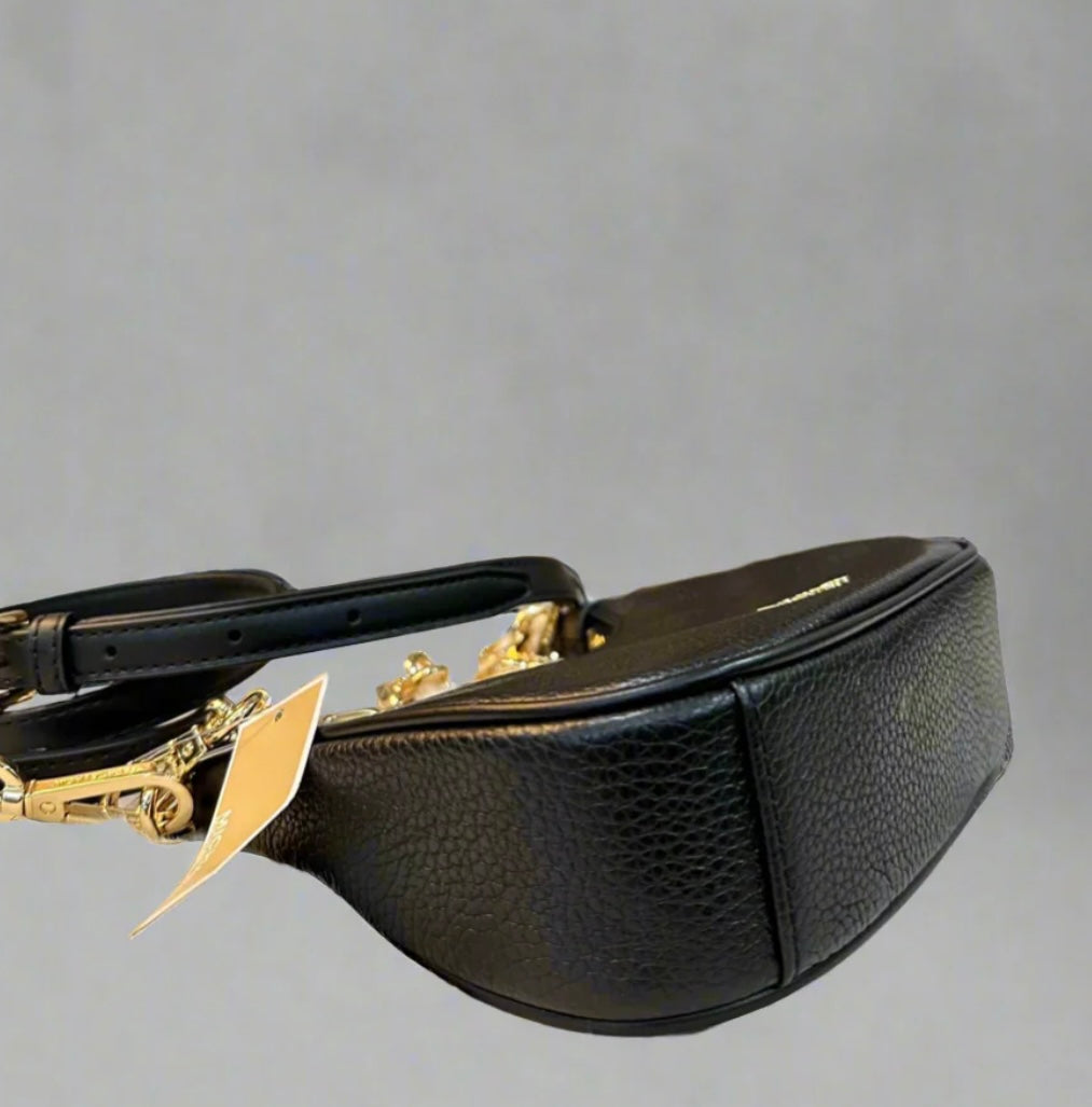 MICHAEL KORS MINI CORA CHAIN SHOULDER BAG/CROSSBODY BAG - BLACK