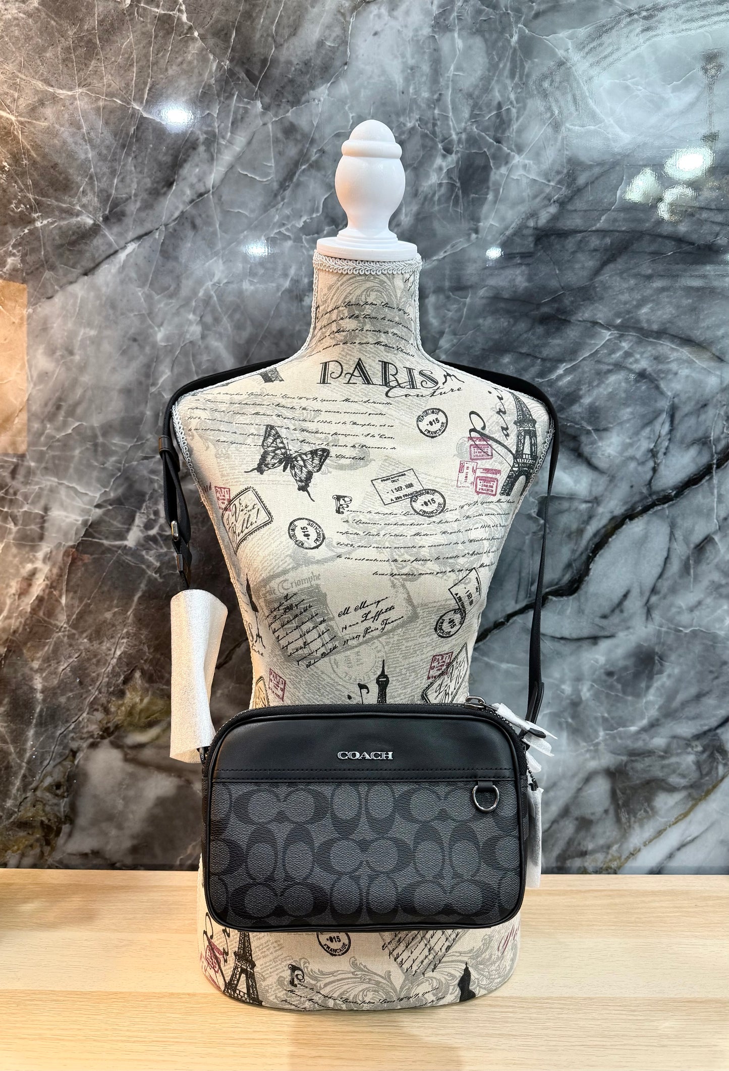 COACH GRAHAM CROSSBODY - SIGNATURE COATED CANVAS/CHARCOAL BLACK