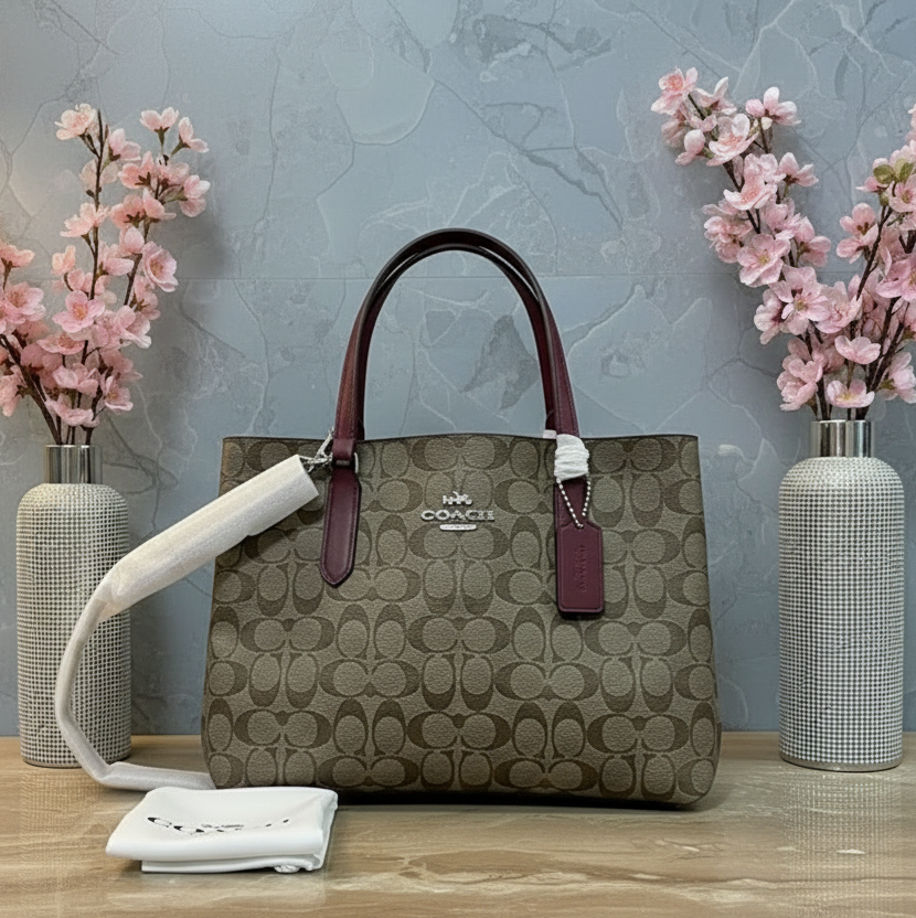 COACH AVENUE CARRYALL IN SIGNATURE BROWN/PINK