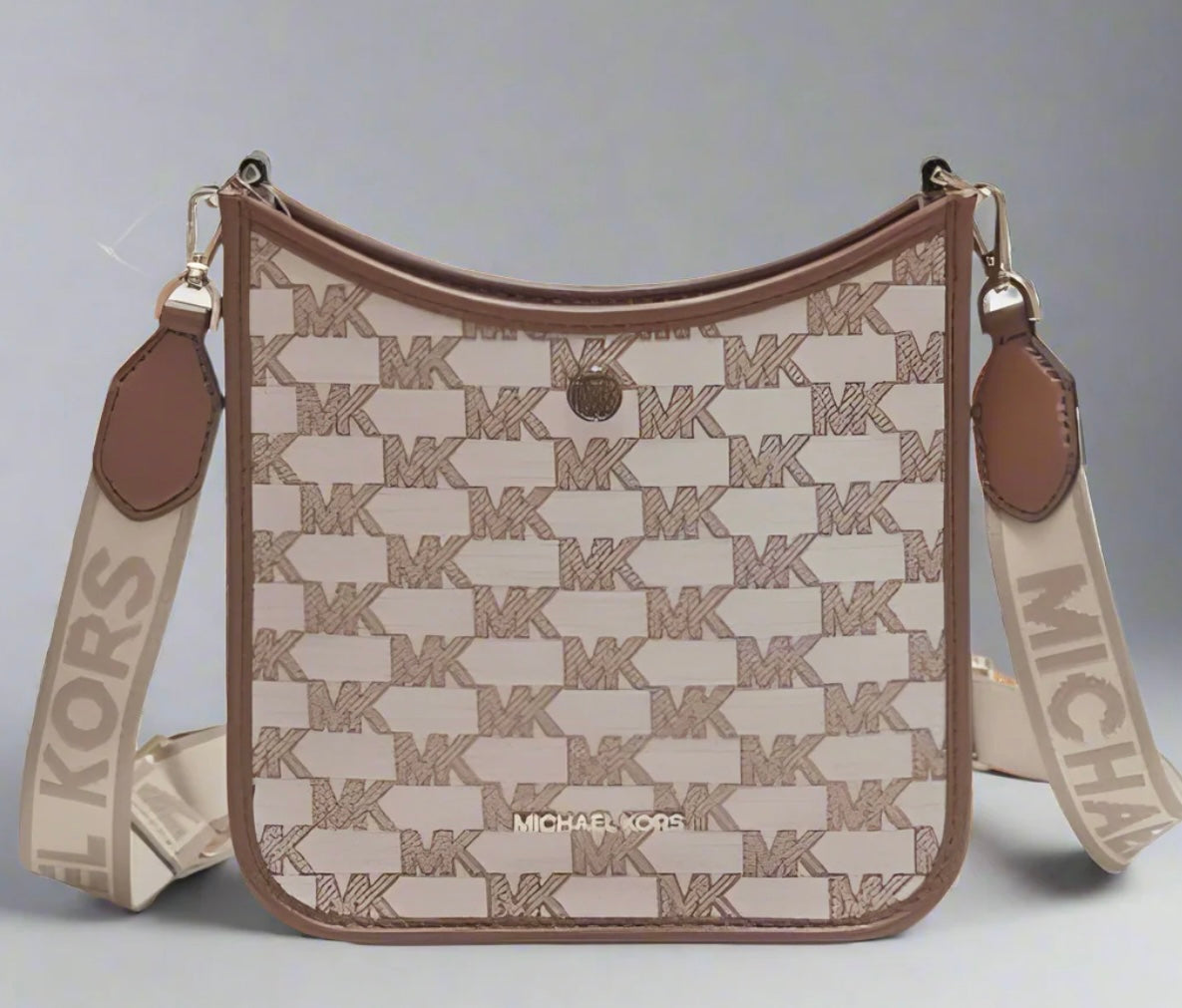 MICHAEL KORS BRYLE SMALL LOGO CANVAS MESSENGER CROSSBODY BAGS