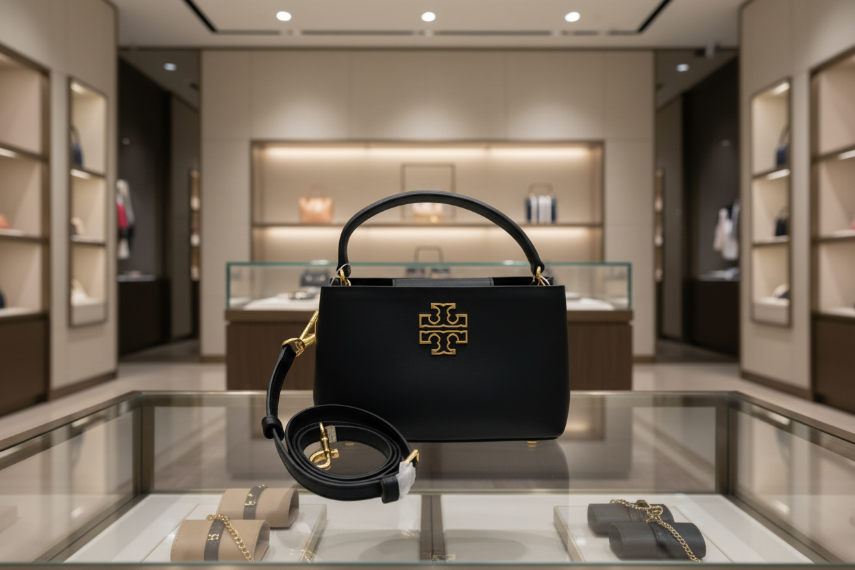 TORY BURCH MICRO BRITTEN SATCHEL - BLACK