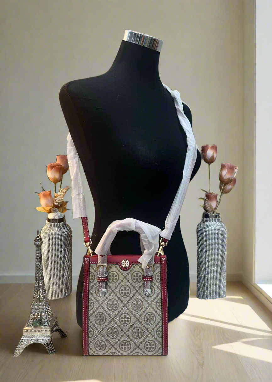 TORY BURCH MINI JACQUARD T MONOGRAM TOTE -