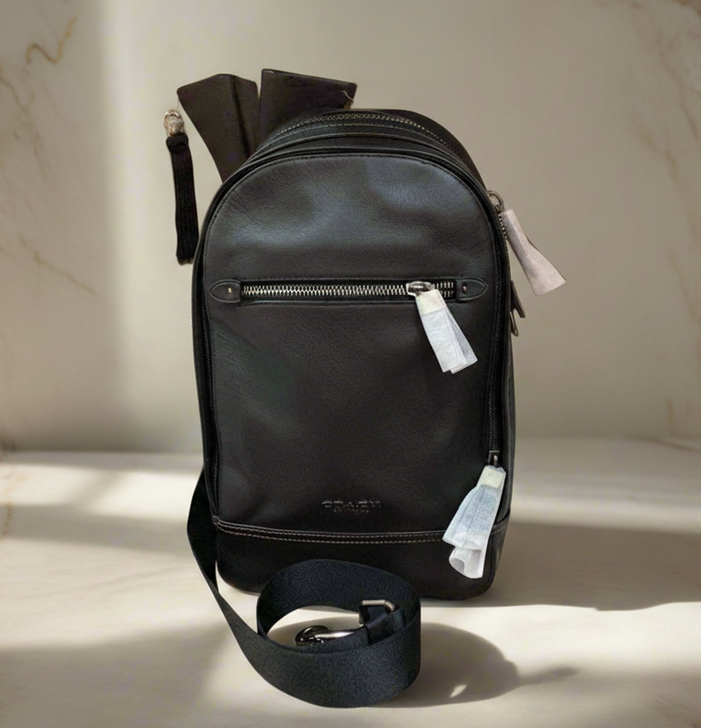 COACH GRAHAM SLINGPACK - BLACK LEATHER