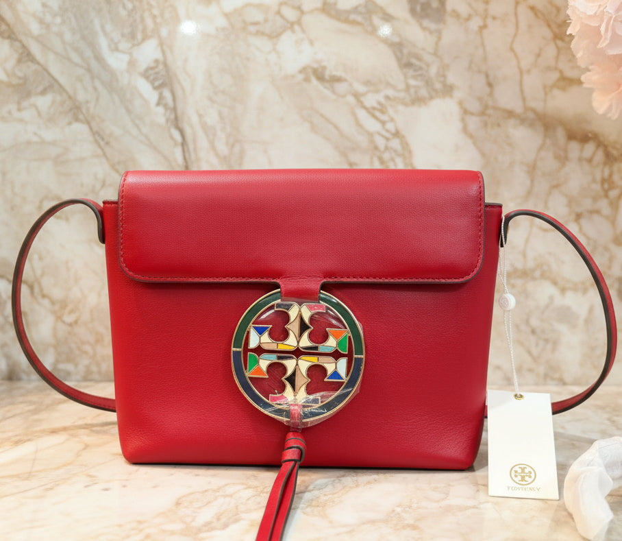 TORY BURCH MILLER STAINED GLASS LEATHER CROSSBODY
