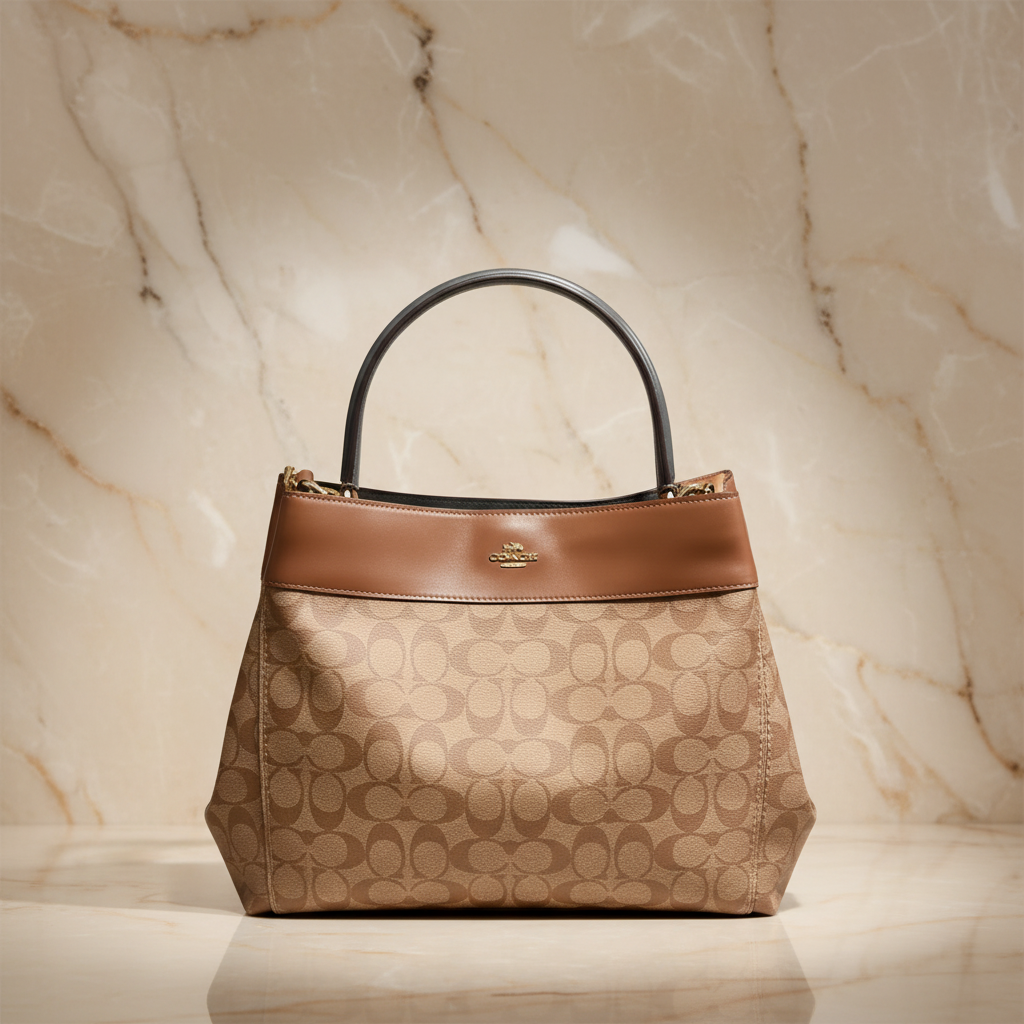 SALE‼️‼️‼️COACH LEXY SHOULDER BAG IN SIGNATURE KHAKI/SADDLE