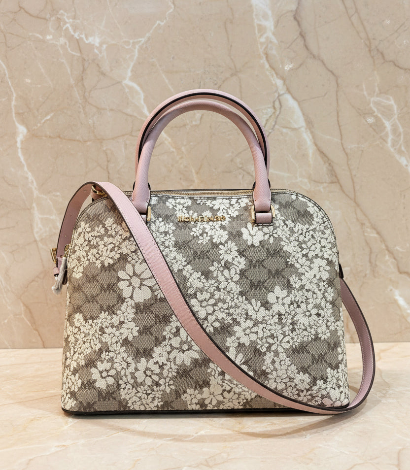 MICHAEL KORS CINDY SATCHEL DOME MEDIUM - SPRING FLORAL PRINT